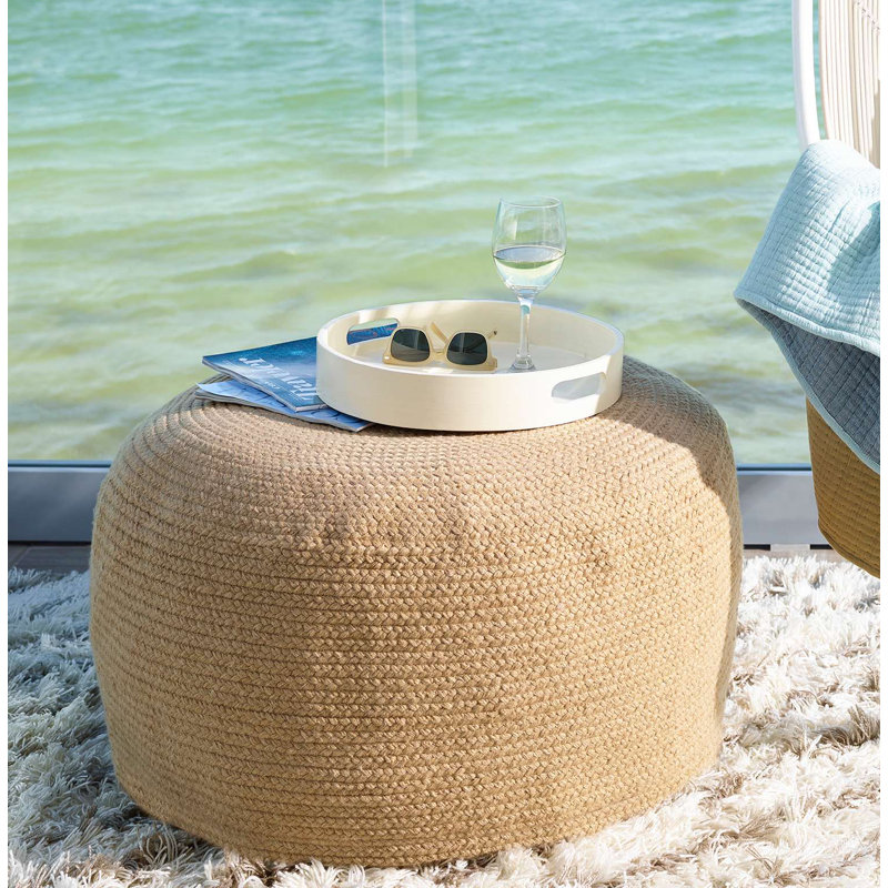 Pine Cone Hill Braided Natural Indoor Outdoor Pouf Reviews Wayfair